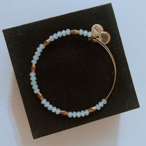 Alex & Ani | white and gold beaded bangle